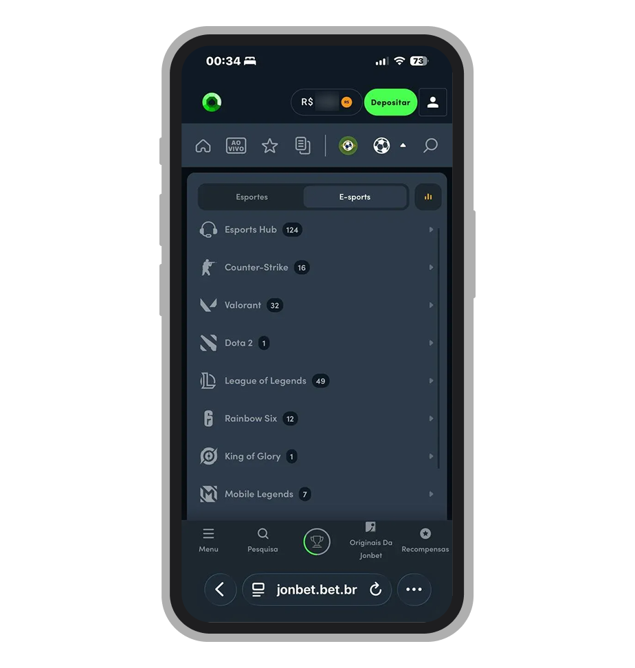 Esportes disponíveis na Jonbet