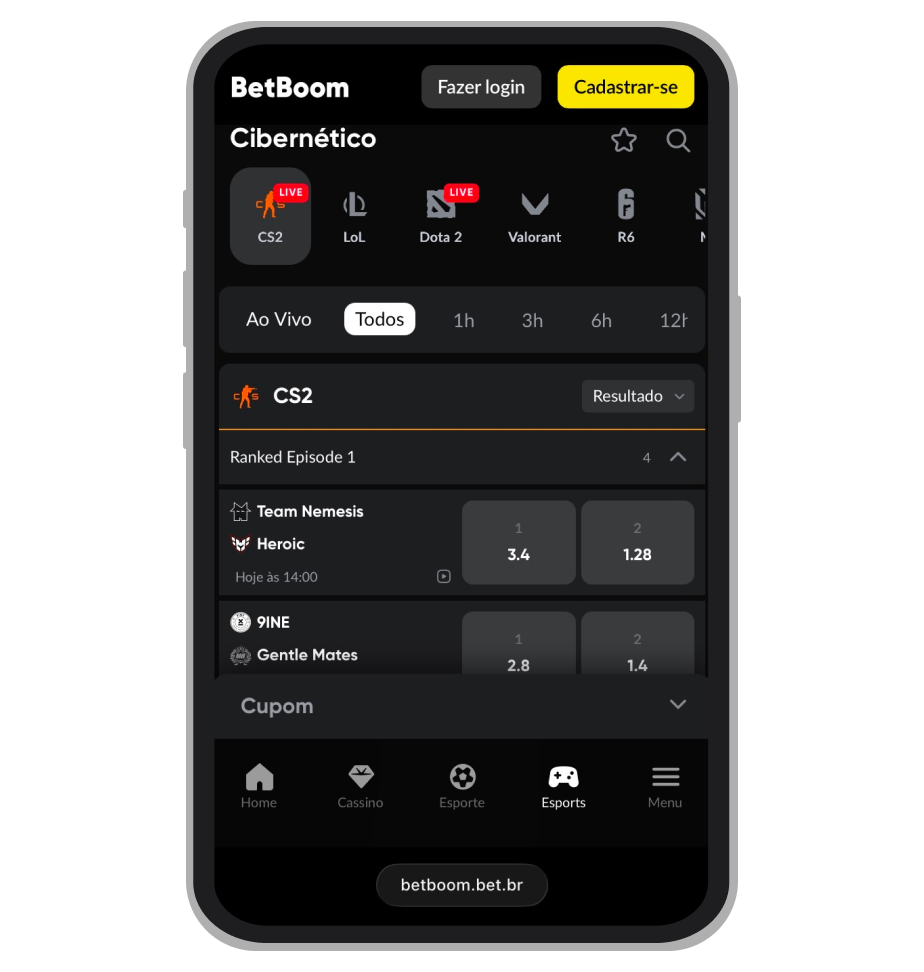 Seção dedicada a torneios de eSports