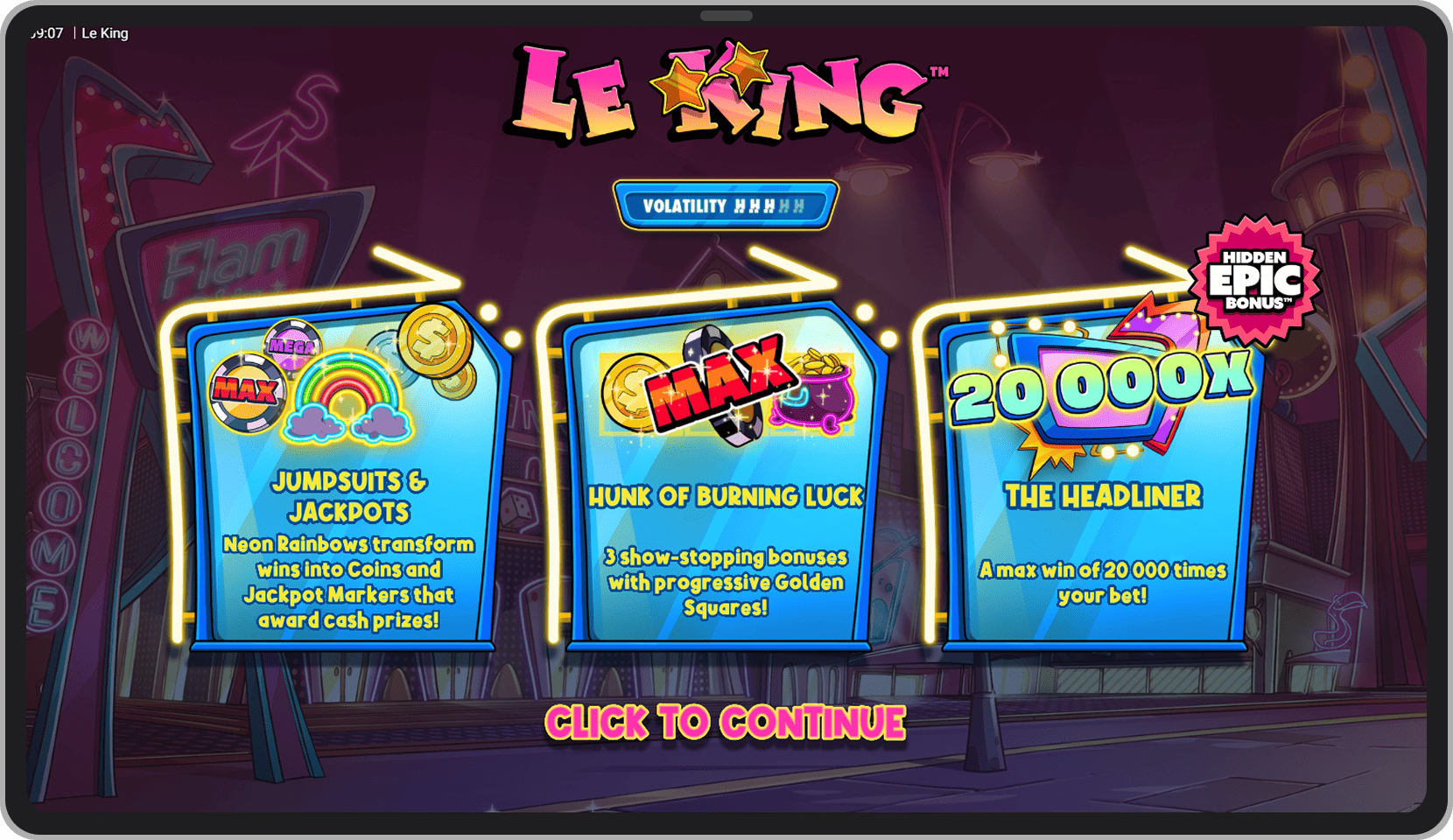 Intro screen