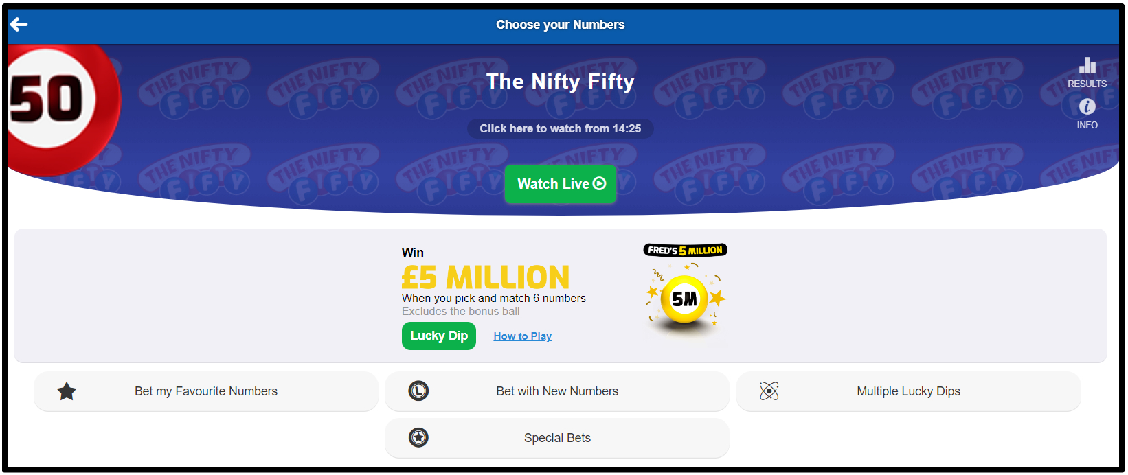 Step 1: How to play the Nifty Fifty lottery games