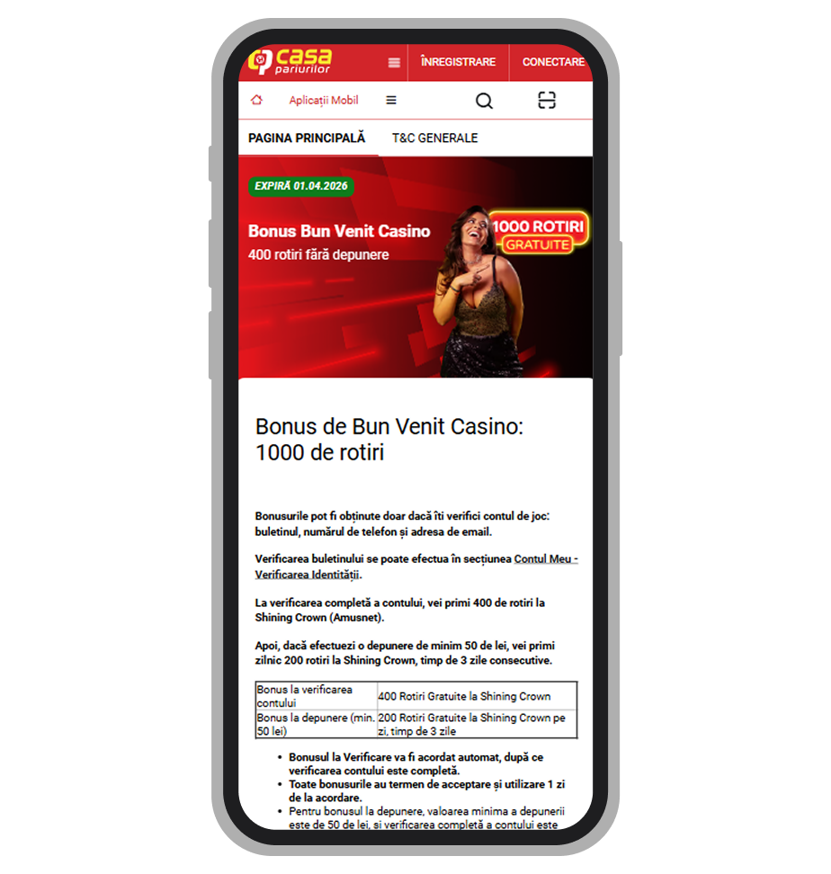 Ofertă de bun venit la cazinou