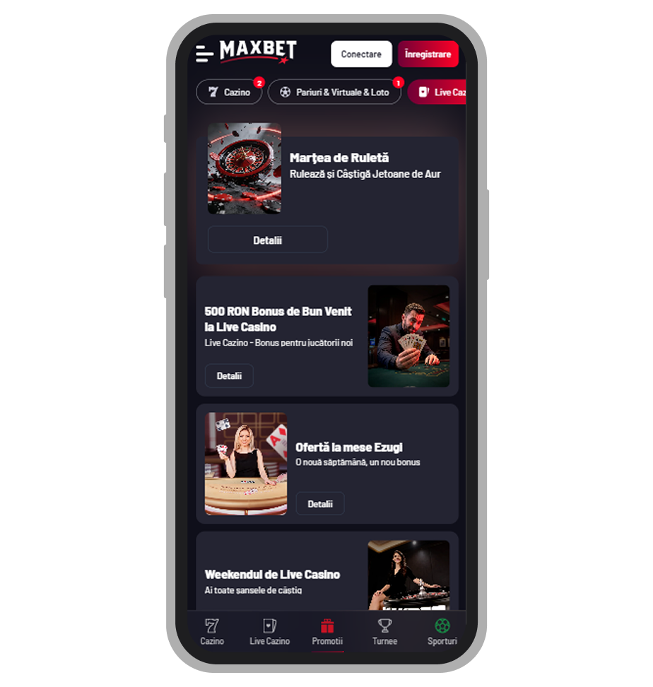 Promoții pentru cazinoul live