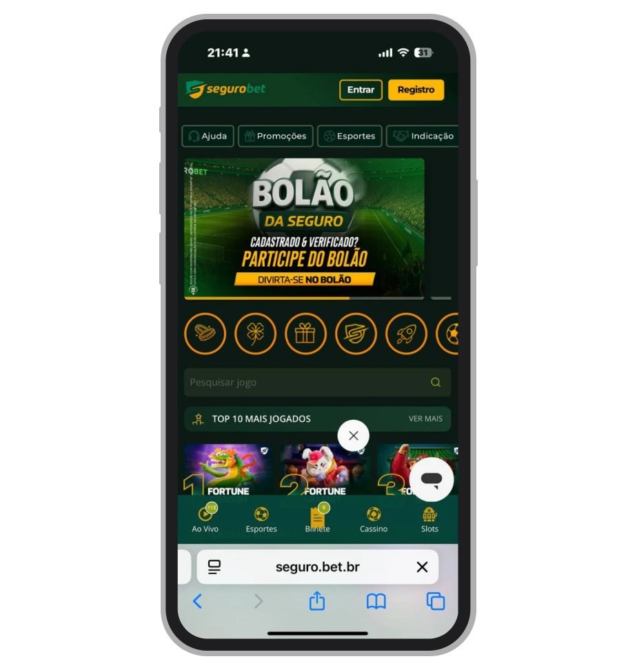 Tela da SeguroBet com aposta segura de 100% de cashback para iniciantes