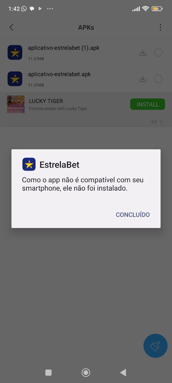 Erro de instalação do app