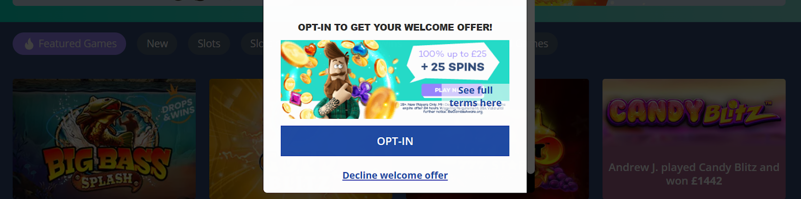 Jackie Jackpot opt-in