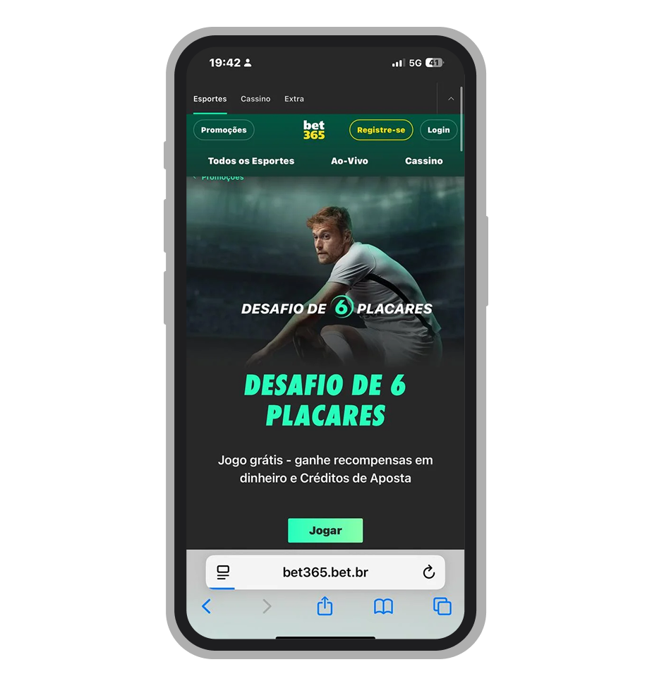 Desafio de 6 placares da Bet365 é um jogo grátis