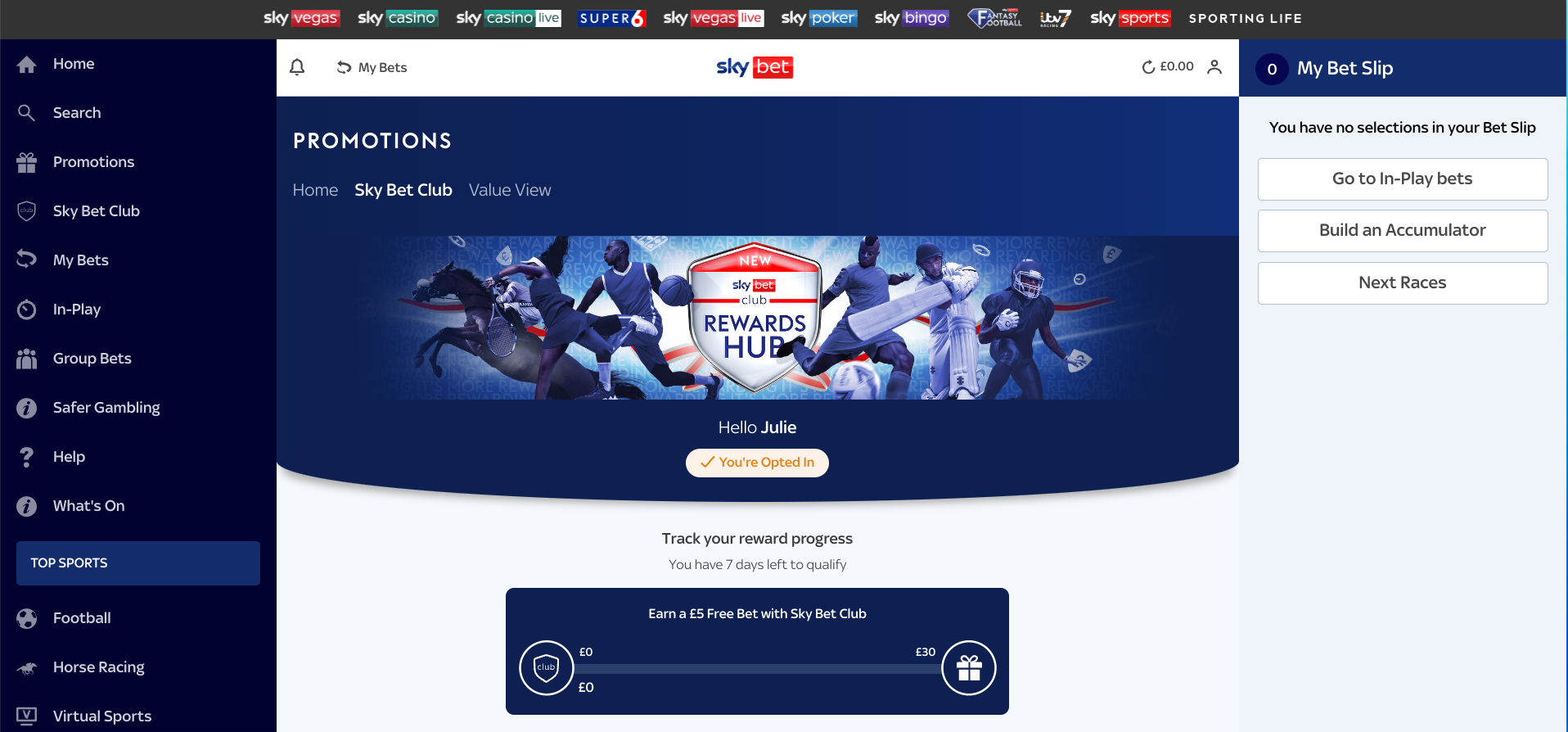 How to join Sky Bet Club