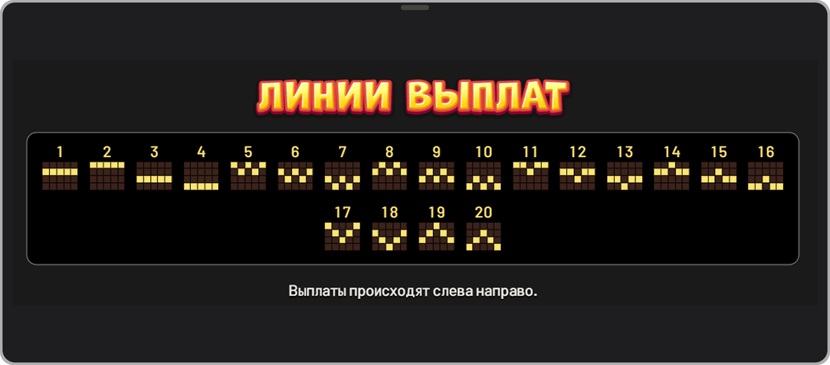 Линии выплат