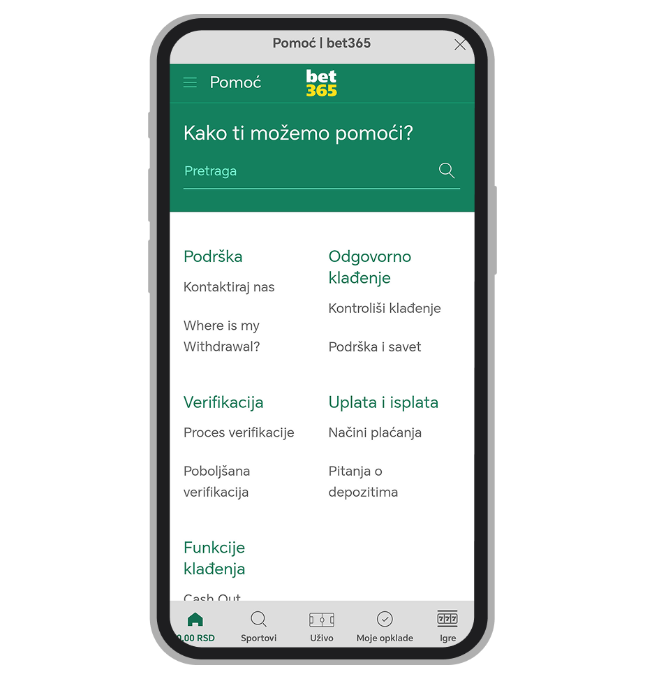 Bet365 stranica sa odgovorima na pitanja