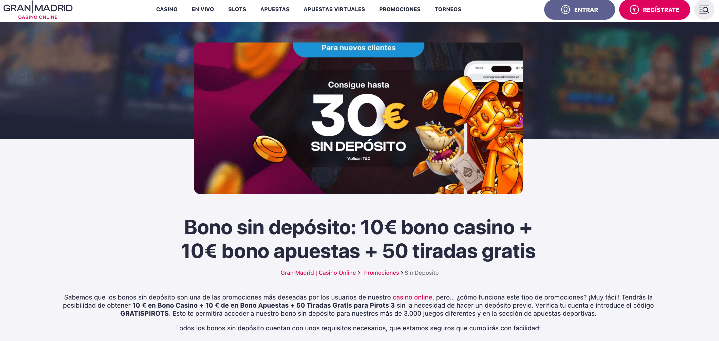 Bono de Gran Madrid | Casino Online