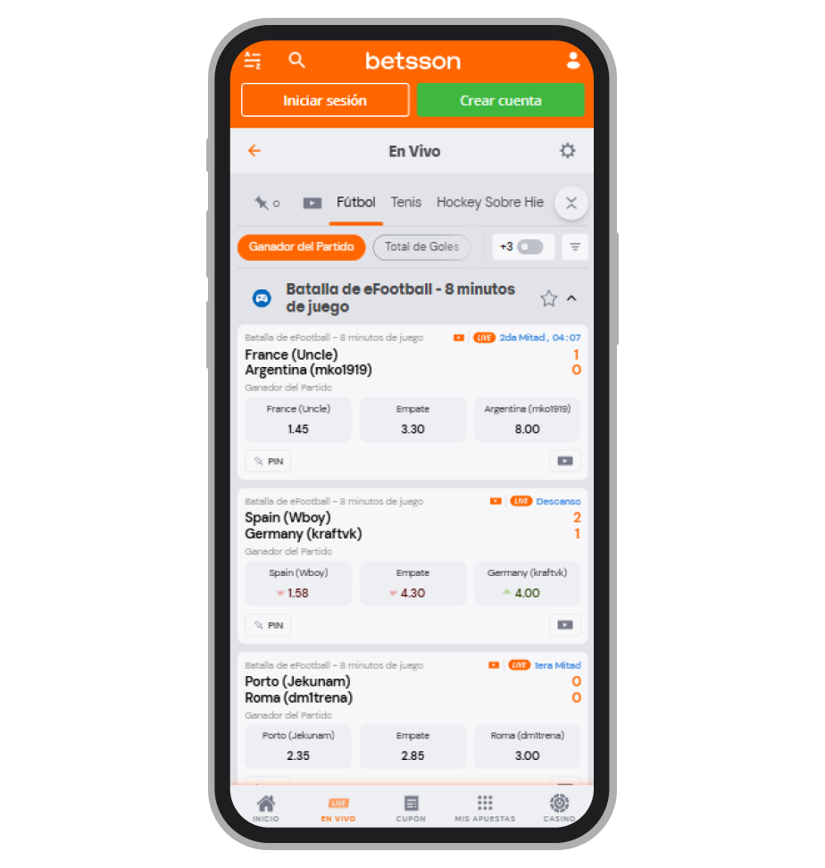 Apuestas en vivo en Betsson