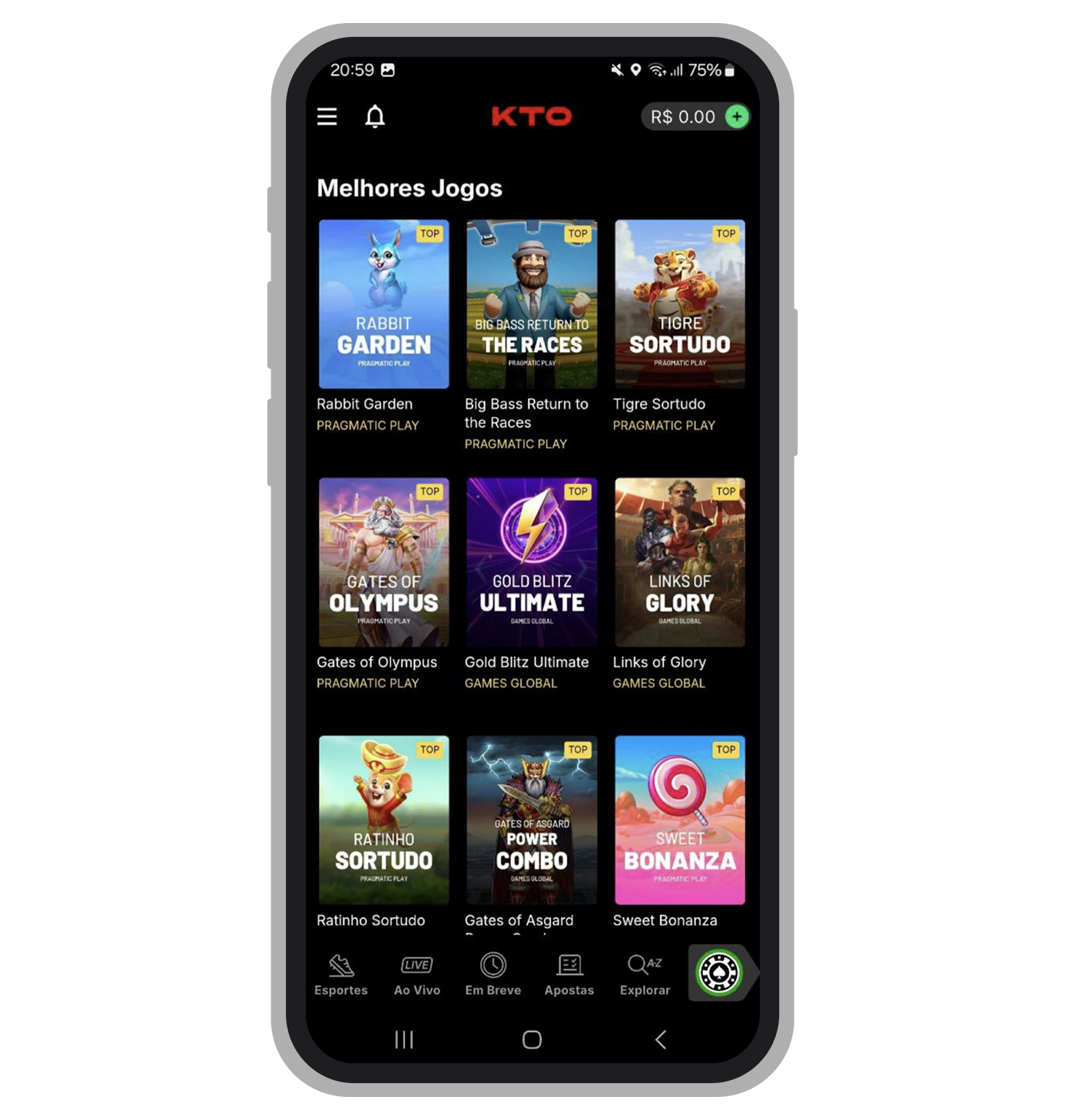Os slots mais poopulares da KTO