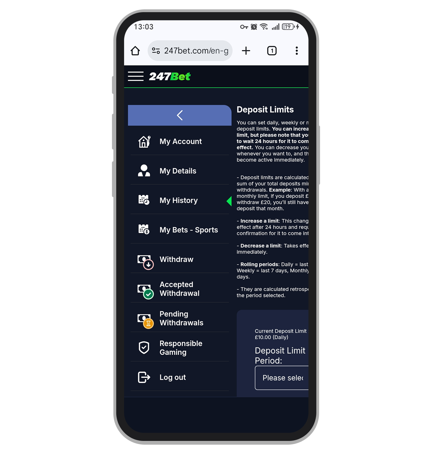 247bet account withdrawal