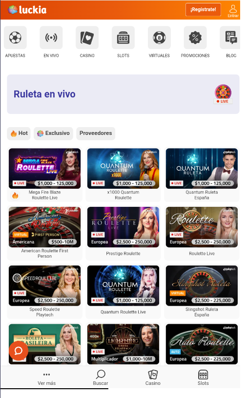 Ruleta en vivo