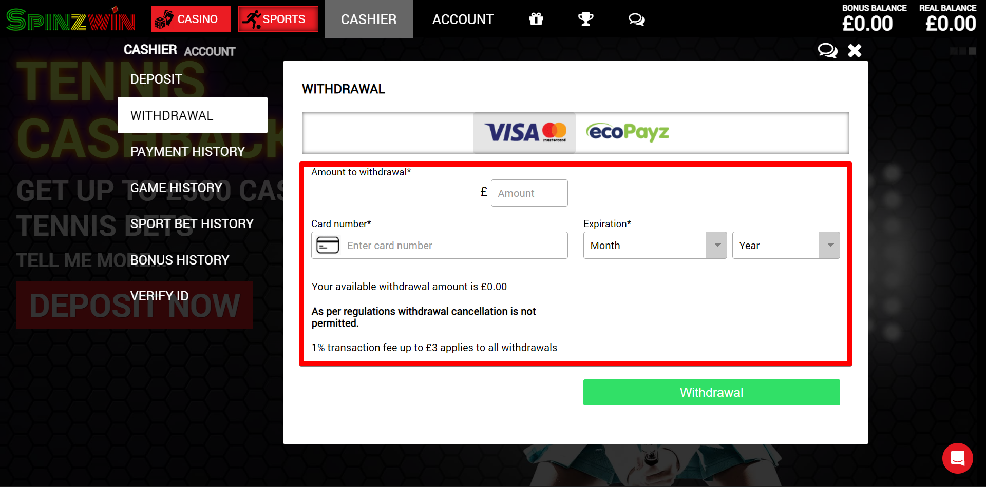Enter payment details