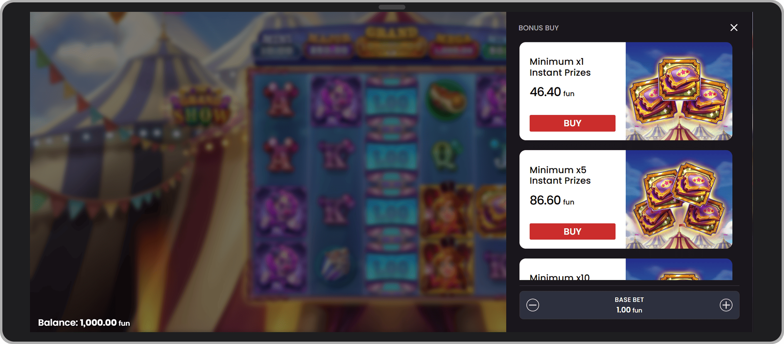 Meniu Cumparare Bonus