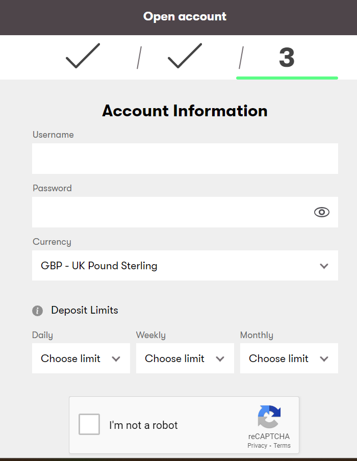 Input your account details
