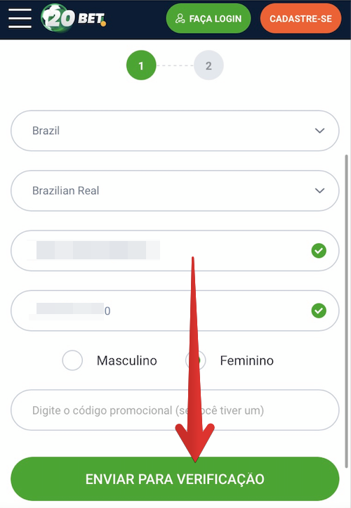 Complete os campos e submeta para verificação