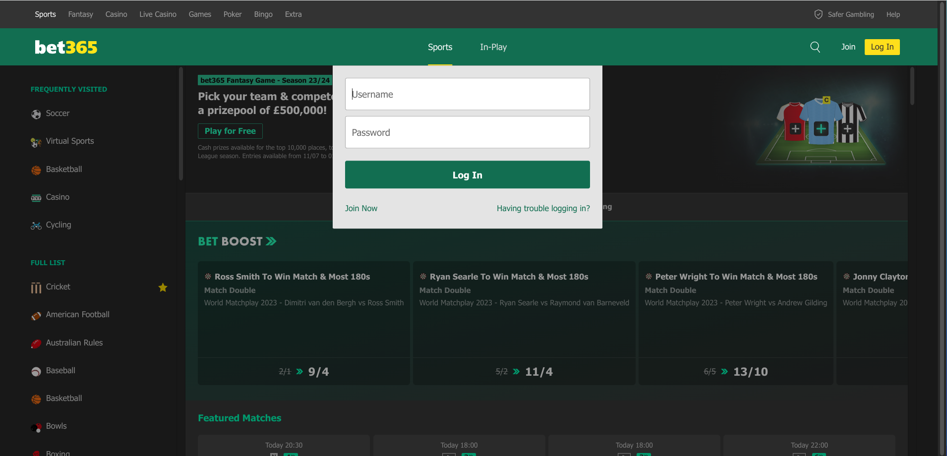 How to place an in play bet at Bet365