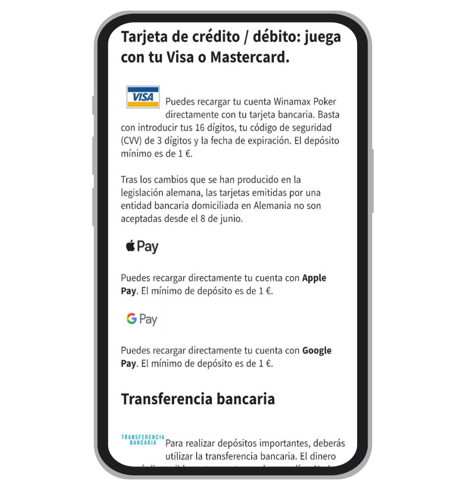 Monto mínimo de depósito