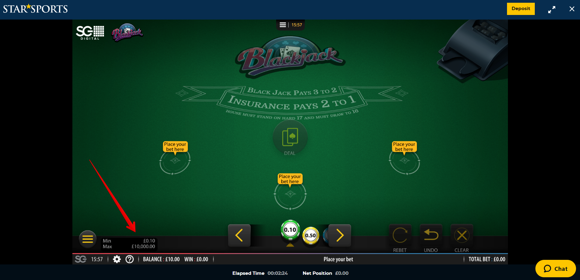 Blackjack at Star Sports CasinoStar Sports Casino Roulette review