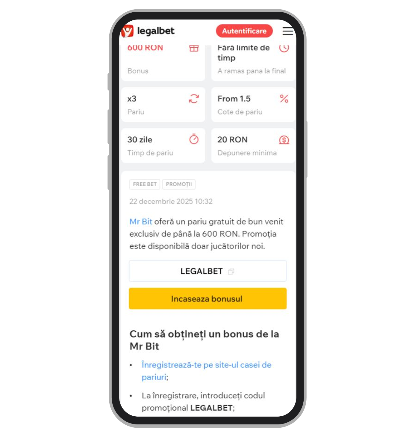 Legalbet's casino promo codes selection