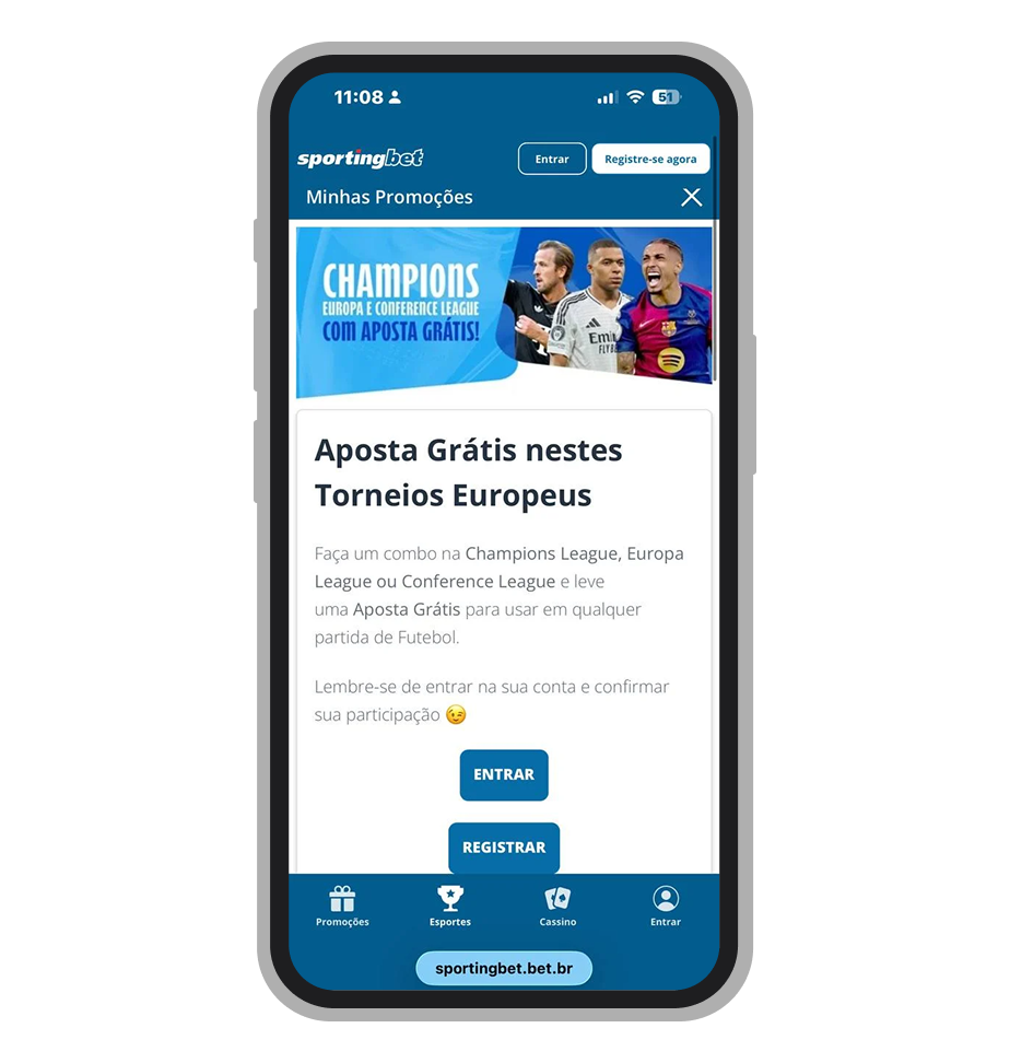 Sportingbet oferece várias promoções com apostas grátis 
