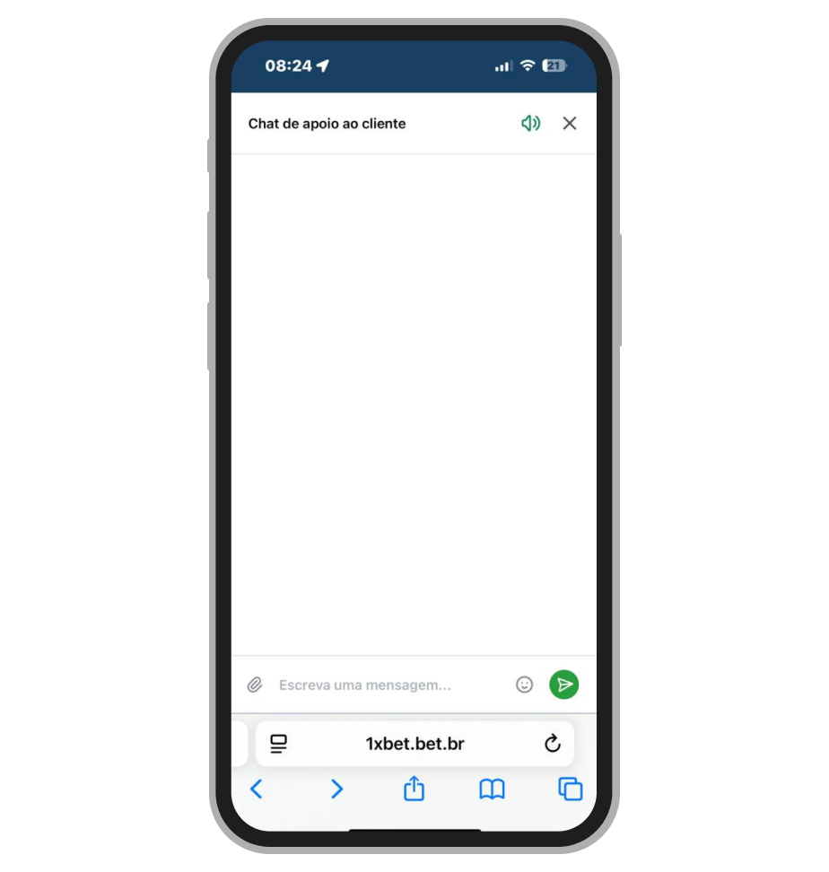 Chat ao vivo da 1xBet no site mobile 