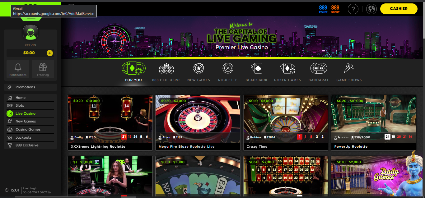 888 Live Casino