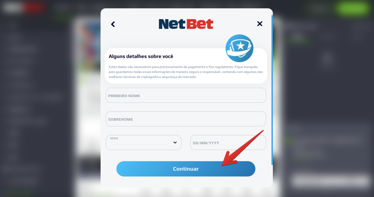 Digite informações pessoais