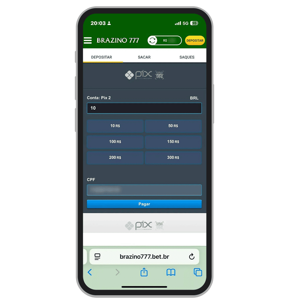 Pagamento mínimo é a partir de R$10