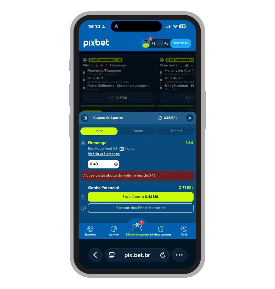 Valor da aposta mínima na Pixbet é de apenas R$ 0,43