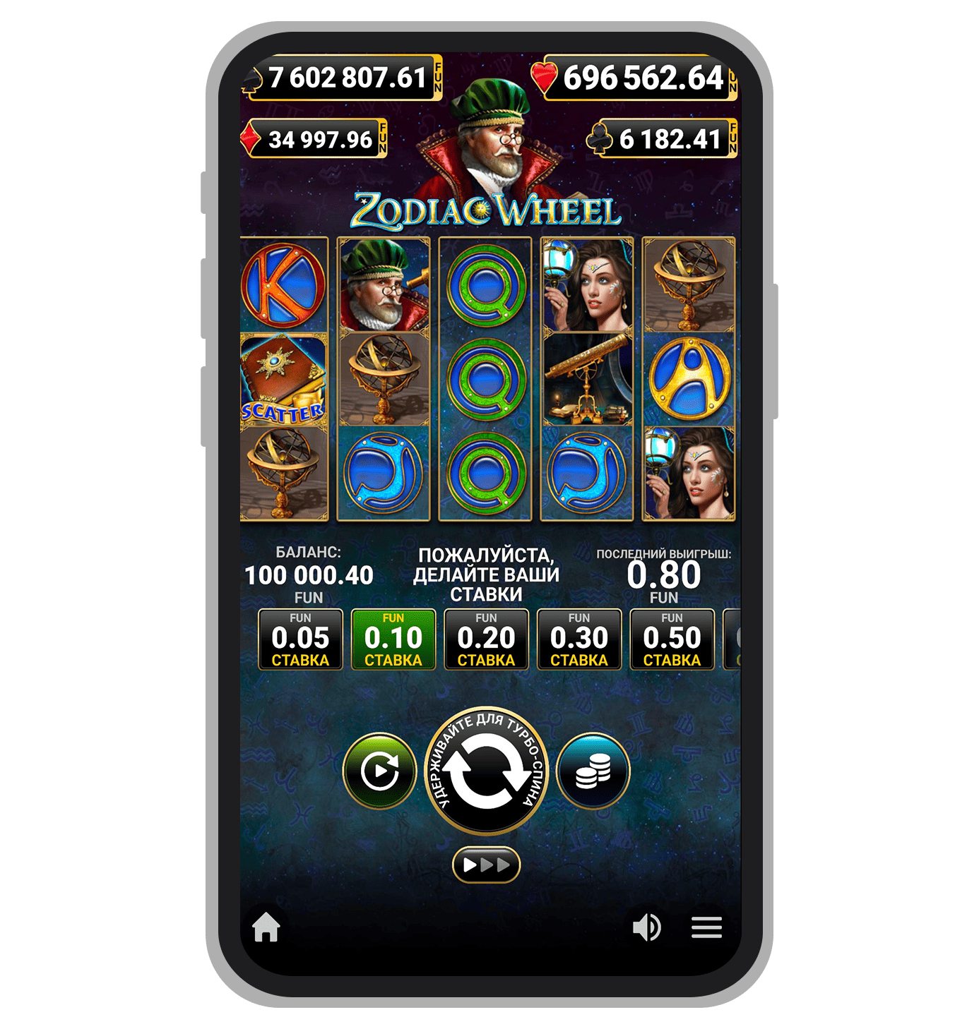Базовый режим в Zodiac Wheel