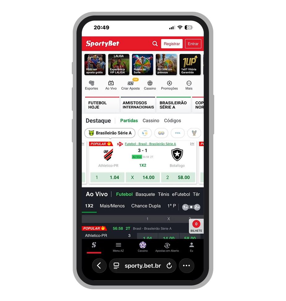 A plataforma de R$ 2 SportyBet