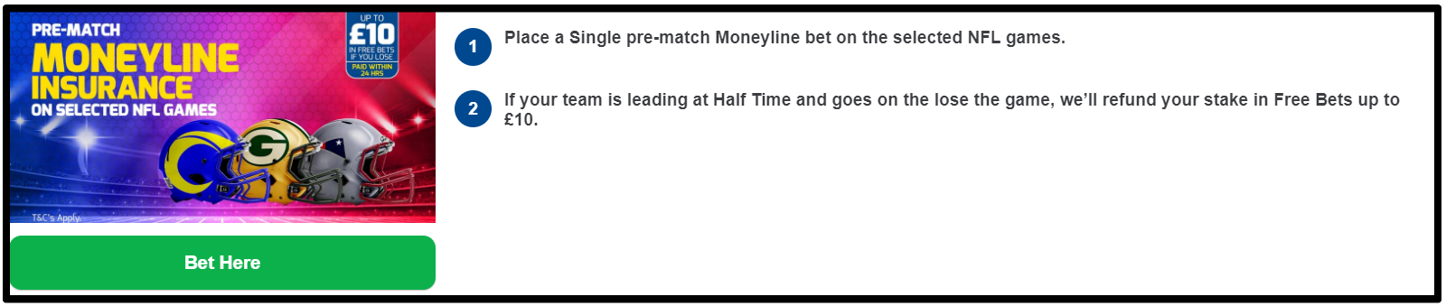 Betfred money back if your team lead at half time but go on to lose.