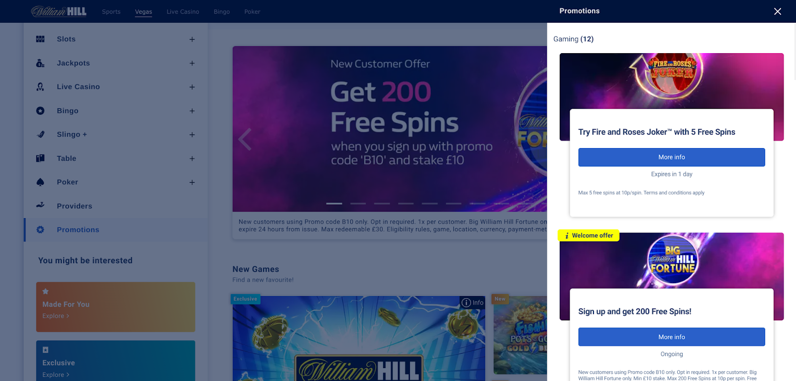 William Hill Casino Promotions.