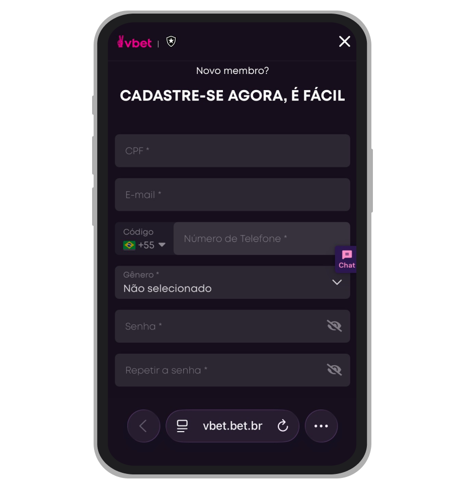 Formulário de cadastro