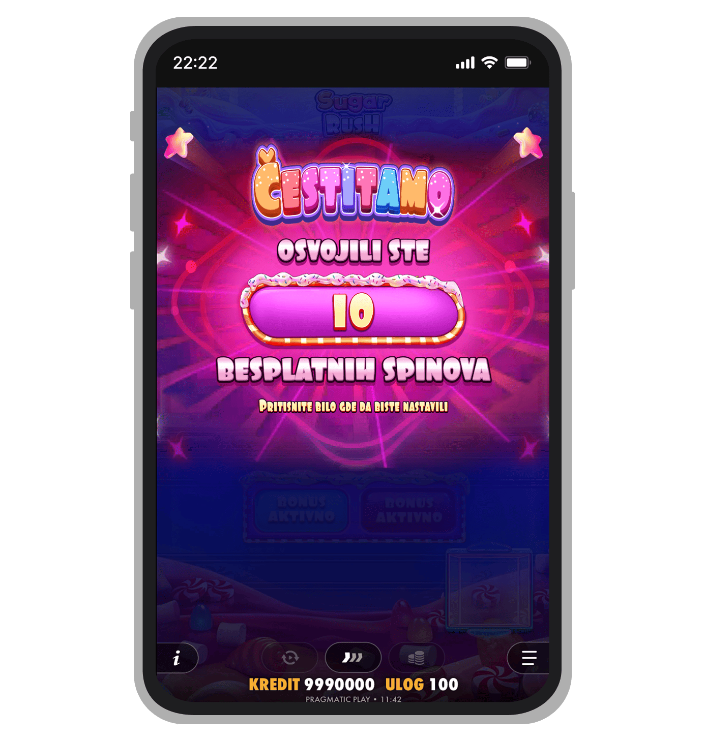 Bonus igre u Sugar Rush