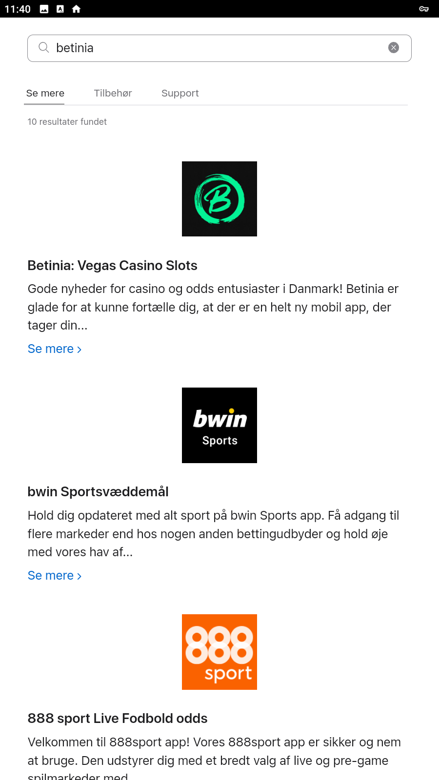 App Store Søgeresultater