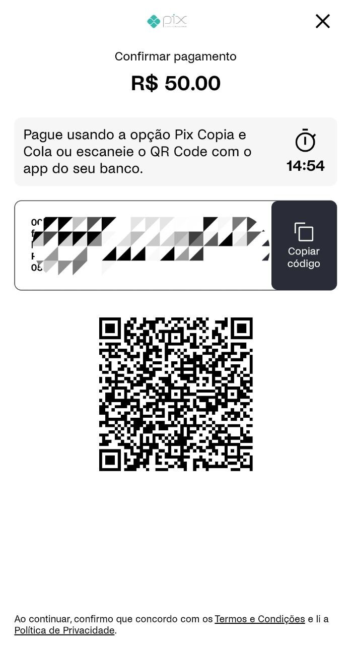 Copie o código ou escaneie o QR Code