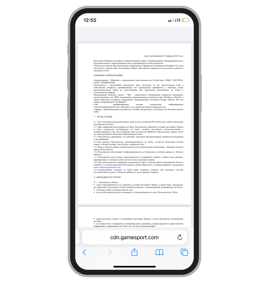 Страница правил