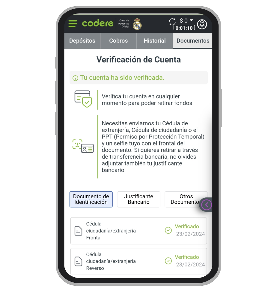 Codere App Verificación