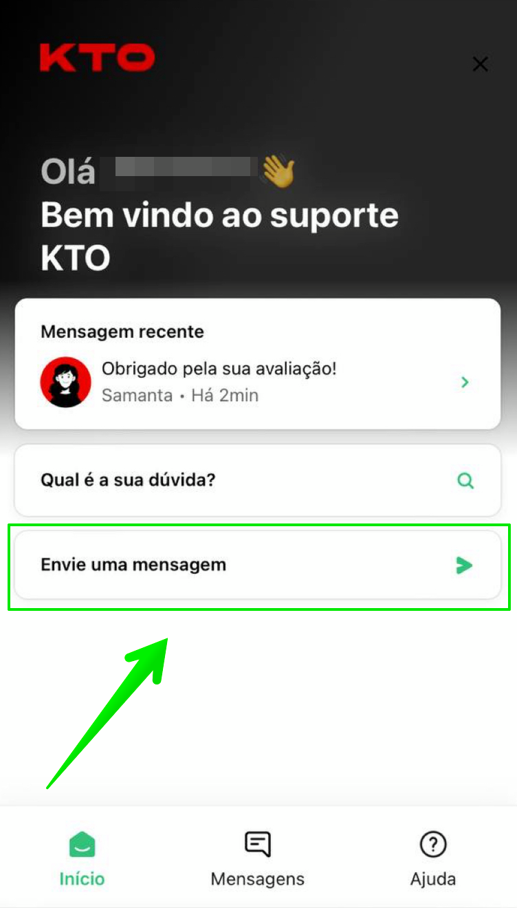 Inicie o chat com suporte da KTO