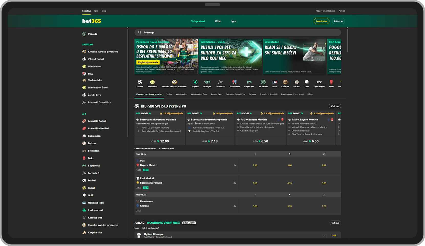 Bet365 web portal