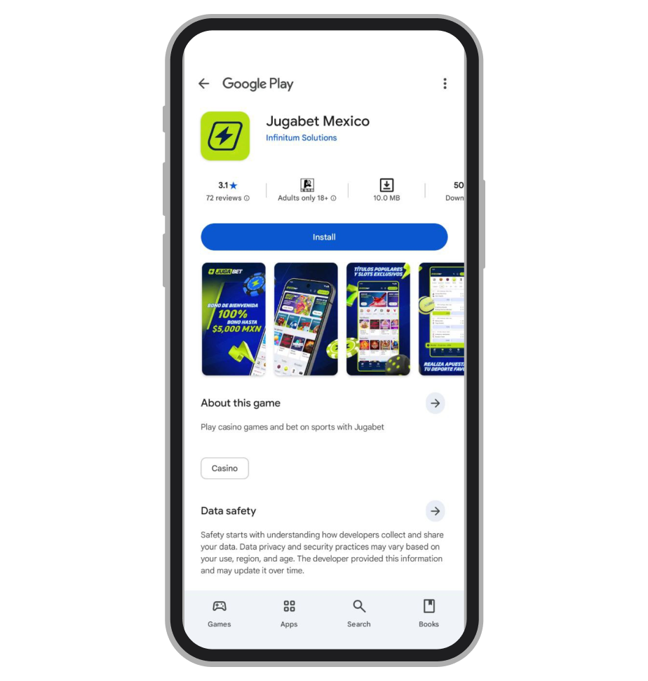 Jugabet app en Google Play Store