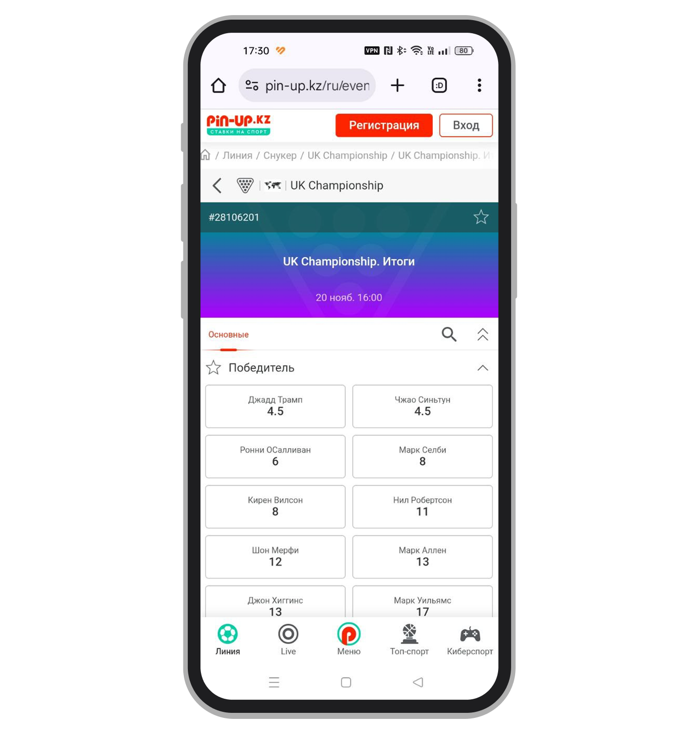 Пример аутрайта