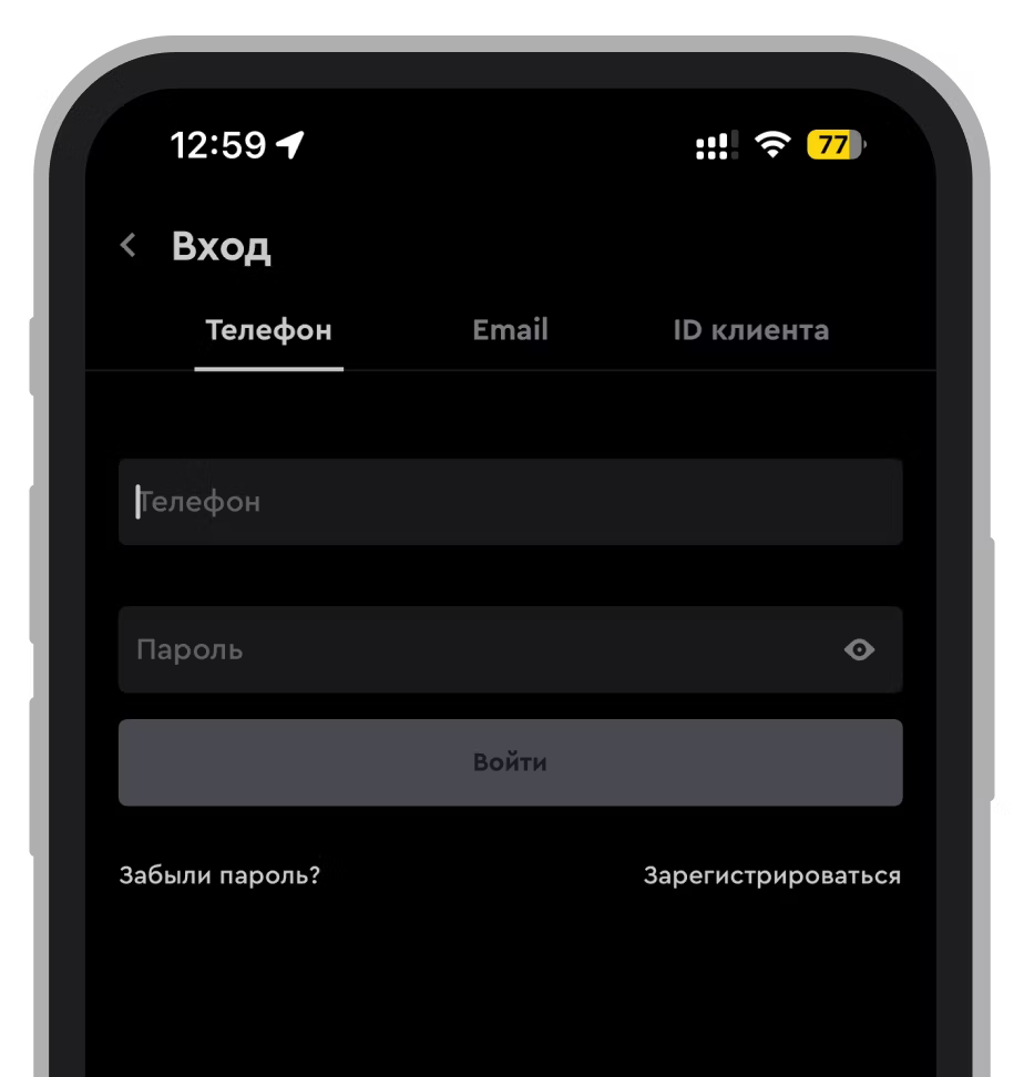 Авторизация в приложении
