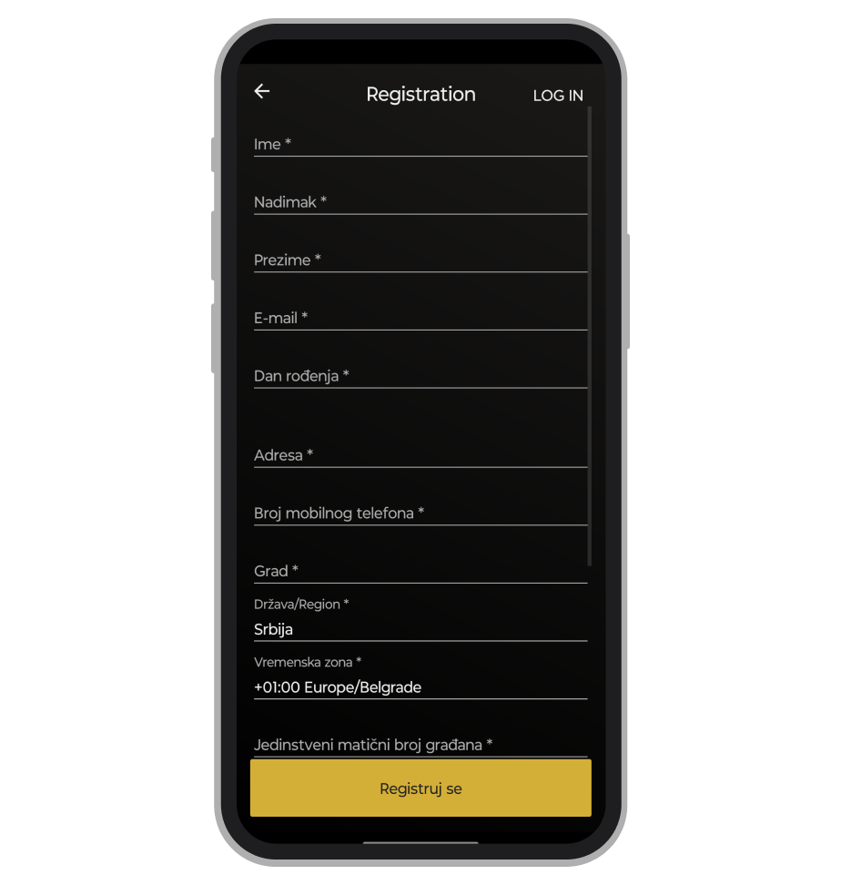 Registracija na Topbet.rs