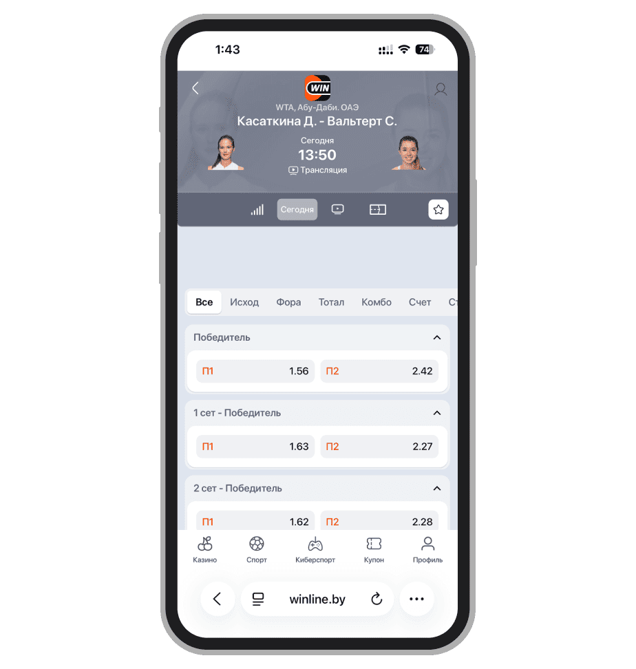 Рынки на теннис, WTA