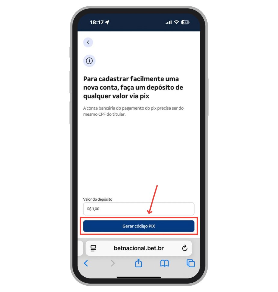Informe o valor e opte por gerar o código